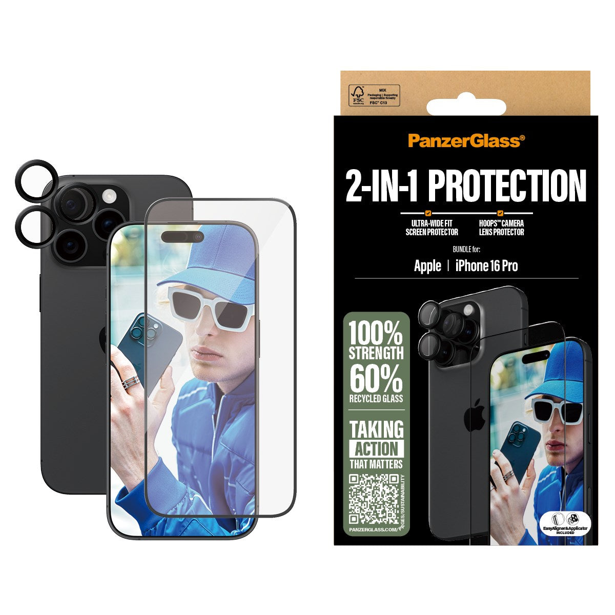 PanzerGlass® 2-i-1 Pakke iPhone 16 Pro